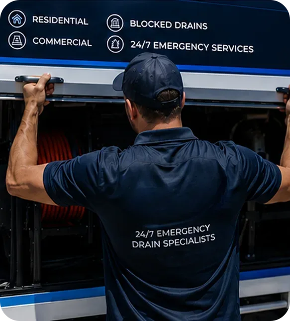 A licensed Gladesville plumber at the service van